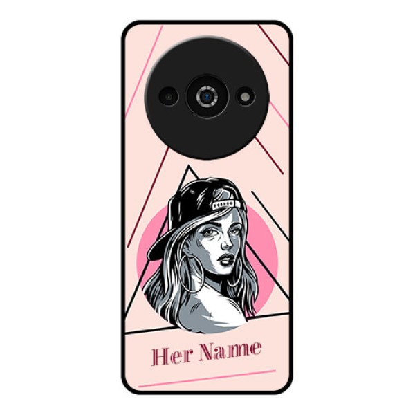 Poco C61 Custom Glass Phone Case - Rockstar Girl Design