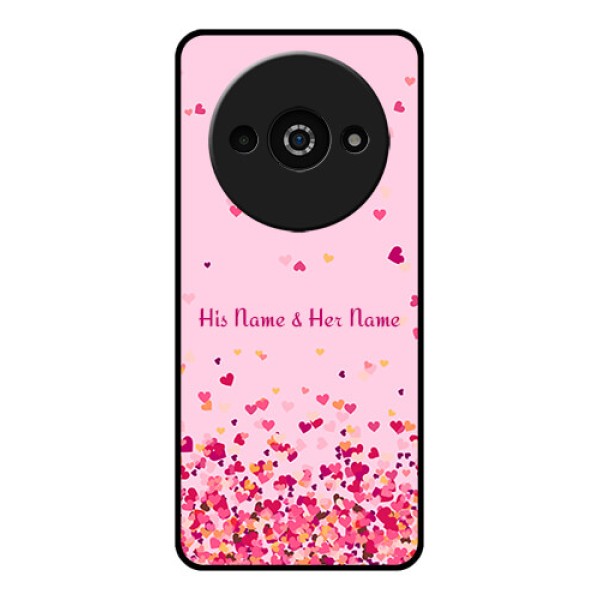Poco C61 Custom Glass Phone Case - Floating Hearts Design