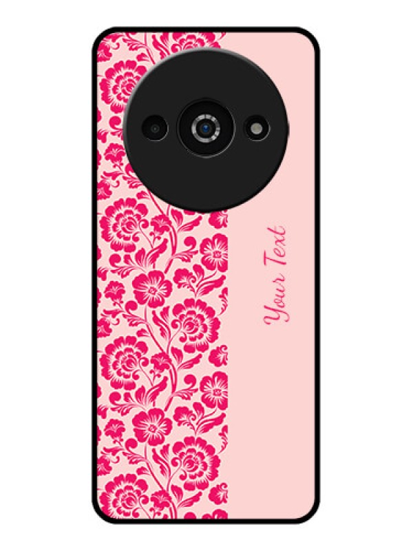 Custom Poco C61 Custom Glass Phone Case - Attractive Floral Pattern Design