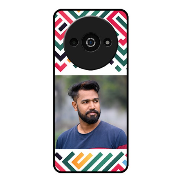 Poco C61 Custom Glass Phone Case - Colorful Maze Pattern Design Poco C61 Custom Glass Phone Case - Colorful Maze Pattern Design
