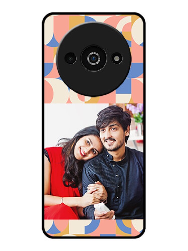 Custom Poco C61 Custom Glass Phone Case - Semi - Circle Maze Pattern Design