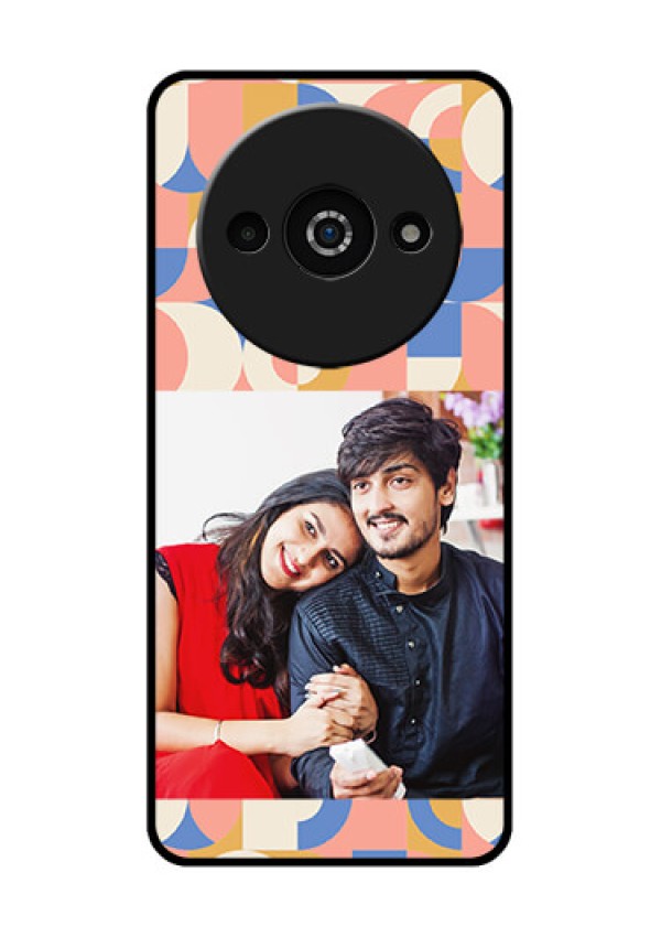 Poco C61 Custom Glass Phone Case - Semi - Circle Maze Pattern Design