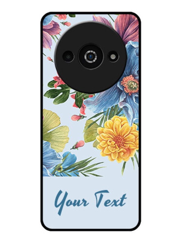 Custom Poco C61 Custom Glass Phone Case - Stunning Watercolored Flowers Painting Design