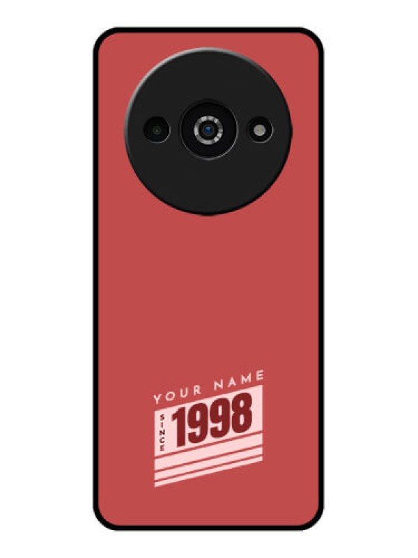Custom Poco C61 Custom Glass Phone Case - Red Custom Year Of Birth Design