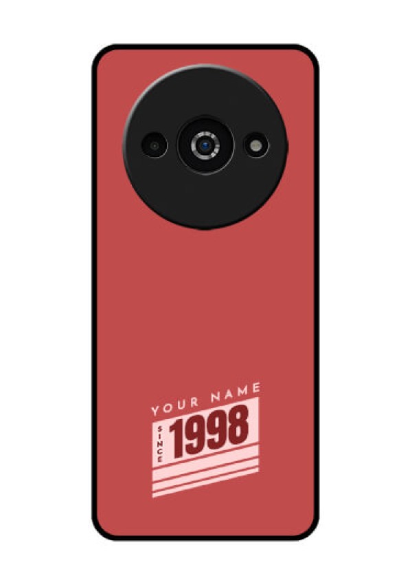 Poco C61 Custom Glass Phone Case - Red Custom Year Of Birth Design