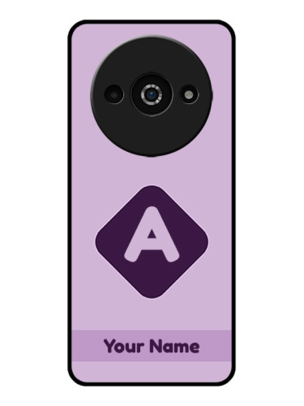 Custom Poco C61 Custom Glass Phone Case - Custom Letter In Curved Badge Design