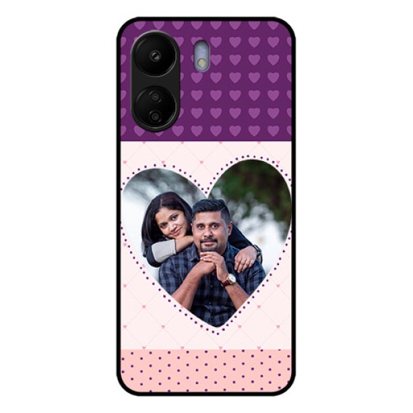 Poco C65 Custom Glass Phone Case - Violet Love Dots Design