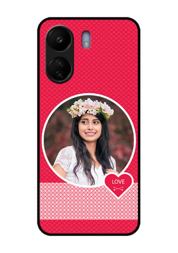 Poco C65 Custom Glass Phone Case - Pink Color Pattern Design