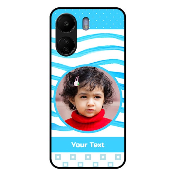 Poco C65 Custom Glass Phone Case - Simple Blue Case Design