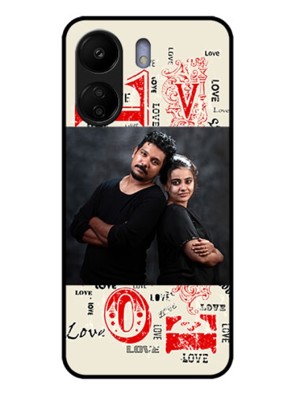 Custom Poco C65 Custom Glass Phone Case - Trendy Love Design Case