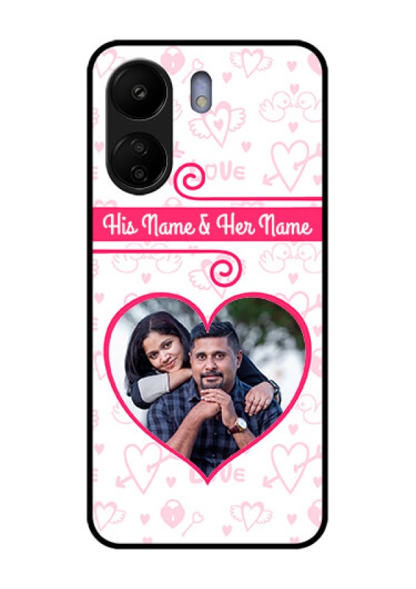Poco C65 Custom Glass Phone Case - Heart Shape Love Design