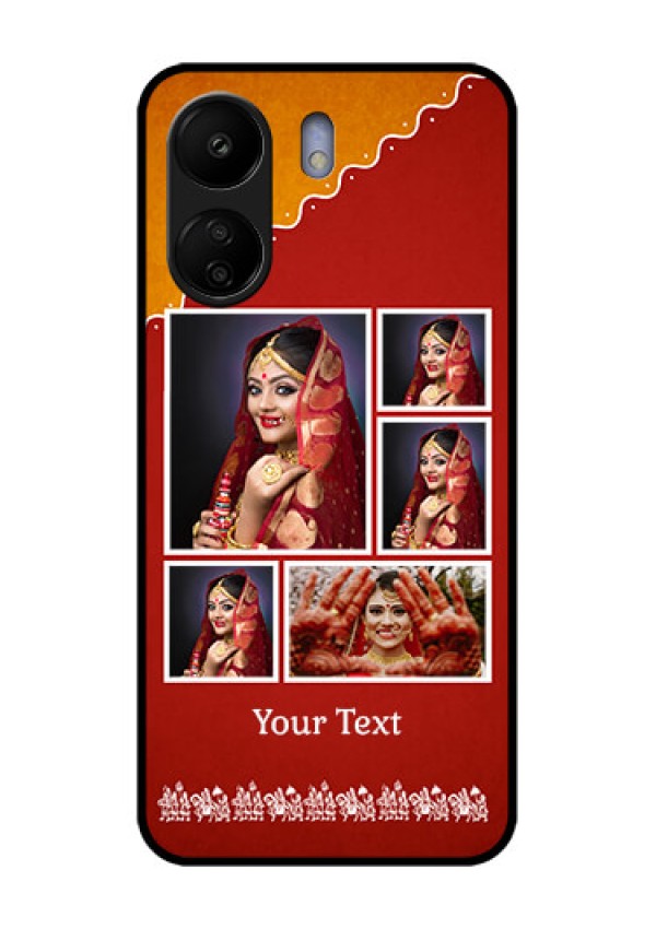 Poco C65 Custom Glass Phone Case - Wedding Pic Upload Design