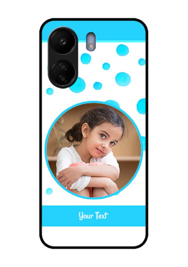Poco C65 Custom Glass Phone Case - Blue Bubbles Pattern Design