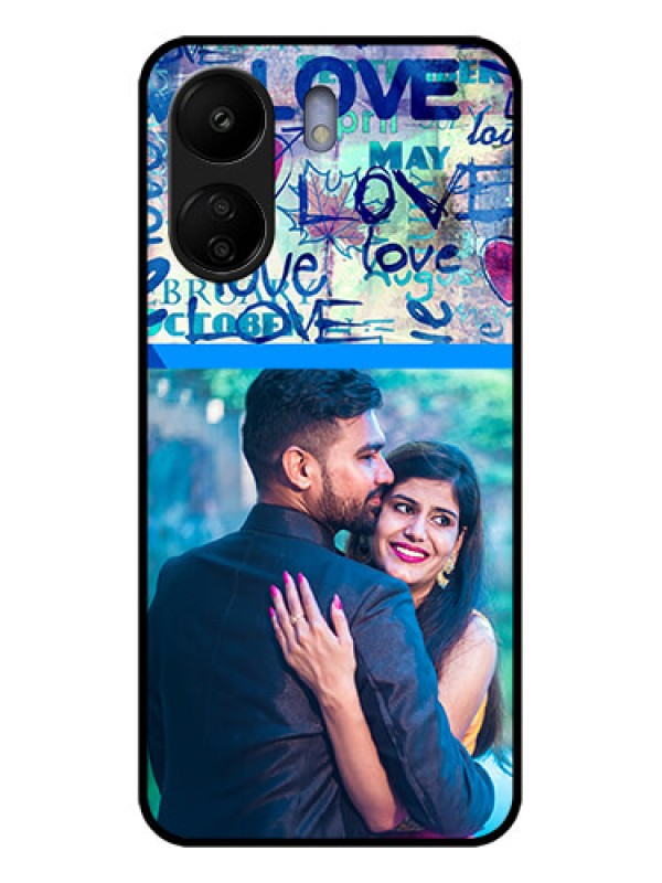 Custom Poco C65 Custom Glass Phone Case - Colorful Love Design