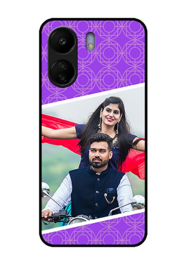 Poco C65 Custom Glass Phone Case - Violet Color Pattern Design