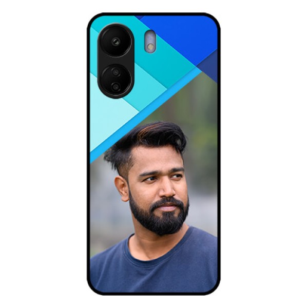 Poco C65 Custom Glass Phone Case - Blue Pattern Design