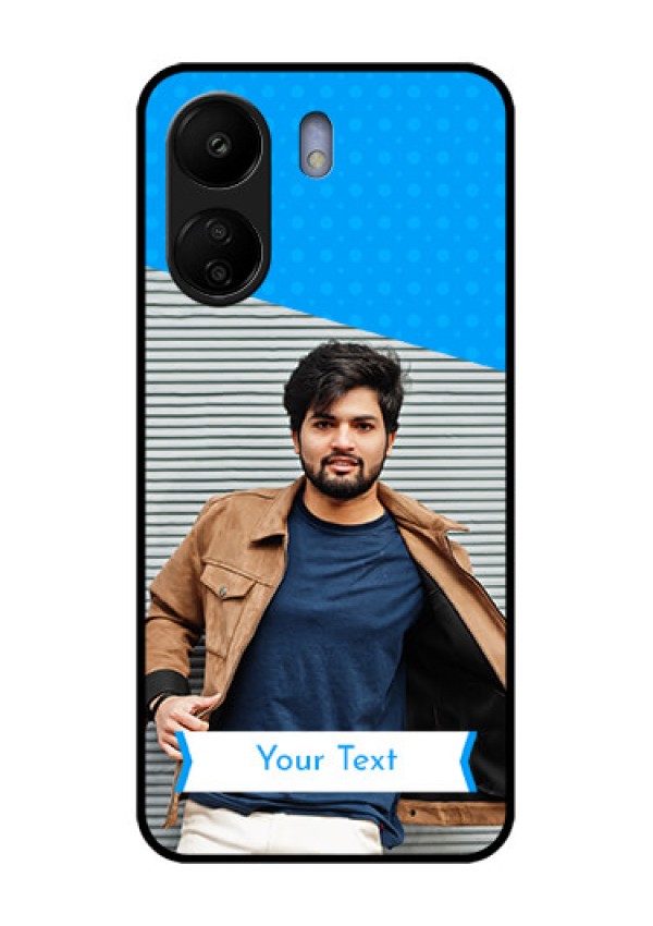 Poco C65 Custom Glass Phone Case - Simple Blue Color Design