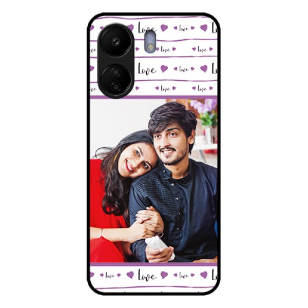 Poco C65 Custom Glass Phone Case - Couples Heart Design
