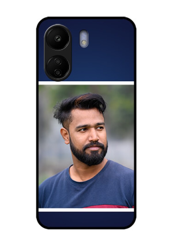 Poco C65 Custom Glass Phone Case - Simple Royal Blue Design