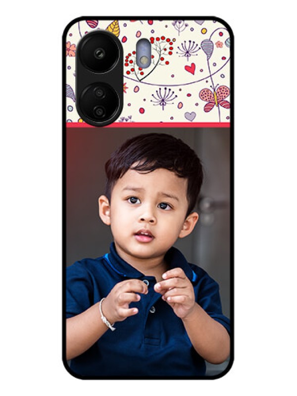 Custom Poco C65 Custom Glass Phone Case - Premium Floral Design