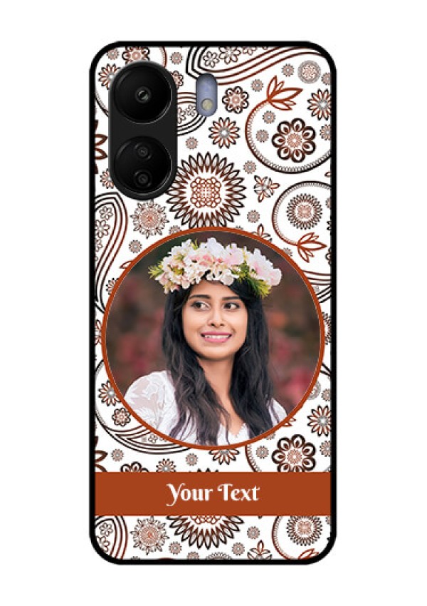 Poco C65 Custom Glass Phone Case - Abstract Flower Design