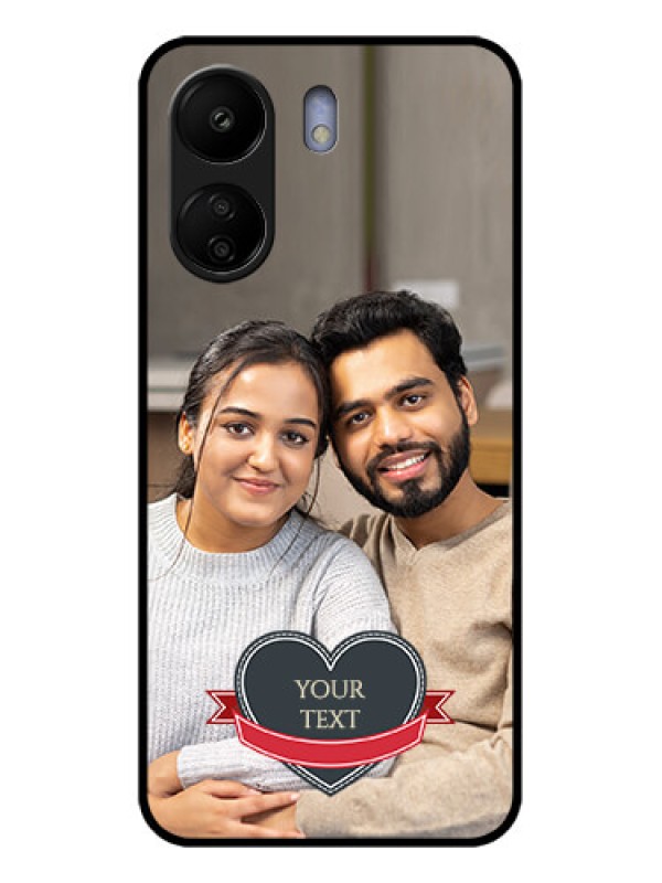 Custom Poco C65 Custom Glass Phone Case - Just Married Couple Design