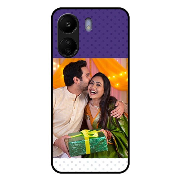 Poco C65 Custom Glass Phone Case - Violet Colored Pattern Design Poco C65 Custom Glass Phone Case - Violet Colored Pattern Design