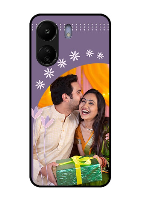 Poco C65 Custom Glass Phone Case - Lavender Flowers Design