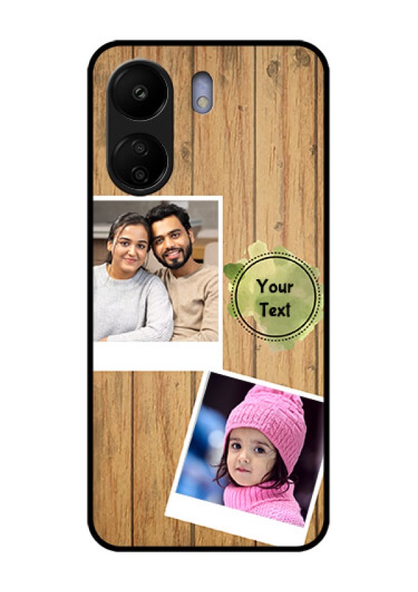 Poco C65 Custom Glass Phone Case - Wooden Texture Design
