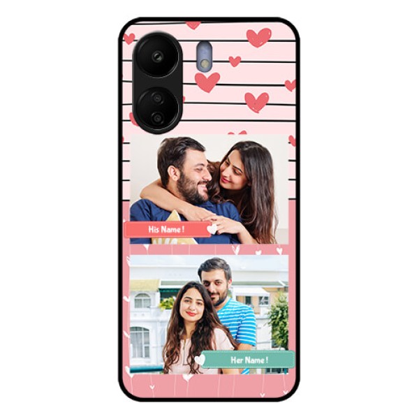Poco C65 Custom Glass Phone Case - Photo With Heart Design