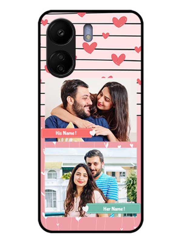Custom Poco C65 Custom Glass Phone Case - Photo With Heart Design