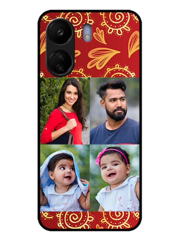Custom Poco C65 Custom Glass Phone Case - 4 Image Traditional Design