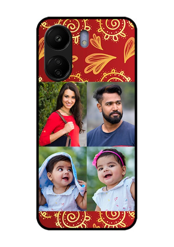 Poco C65 Custom Glass Phone Case - 4 Image Traditional Design