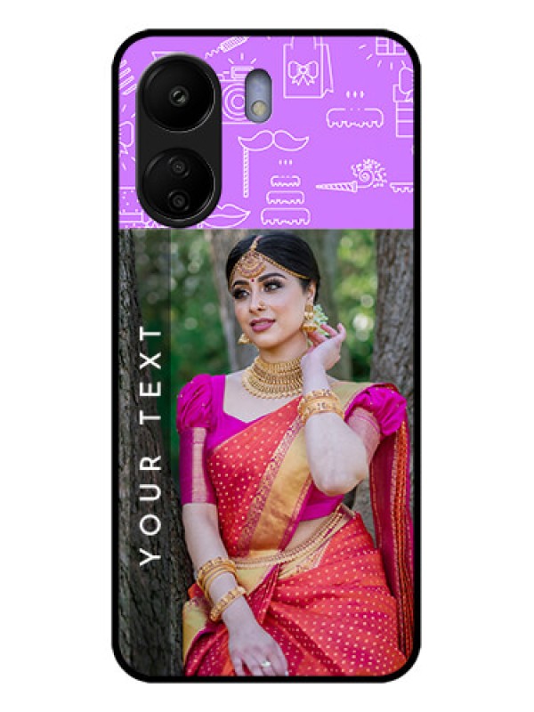 Custom Poco C65 Custom Glass Phone Case - Birthday Icons Design