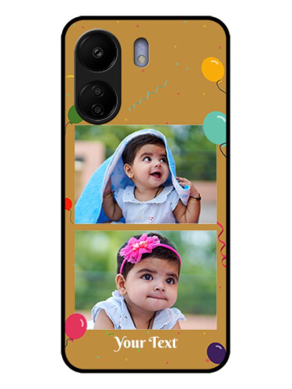 Custom Poco C65 Custom Glass Phone Case - Image Holder With Birthday Celebrations Design