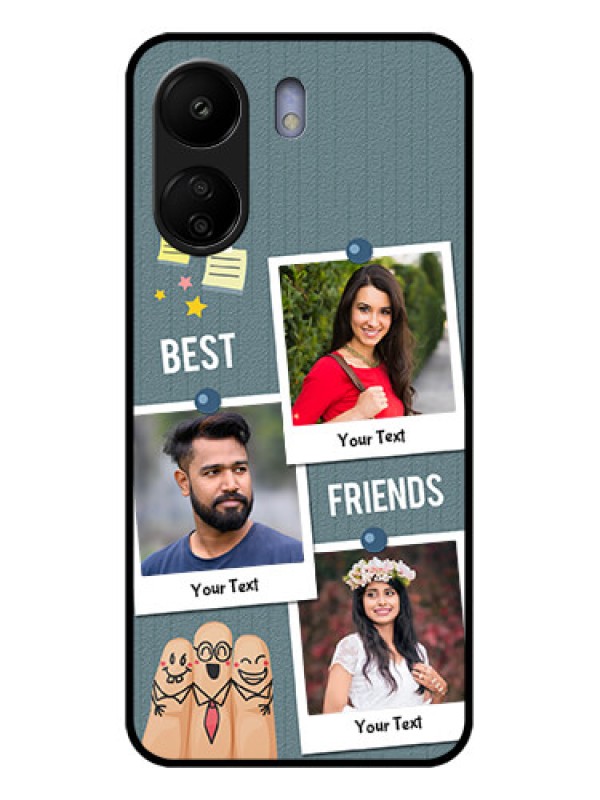 Custom Poco C65 Custom Glass Phone Case - Sticky Frames And Friendship Design