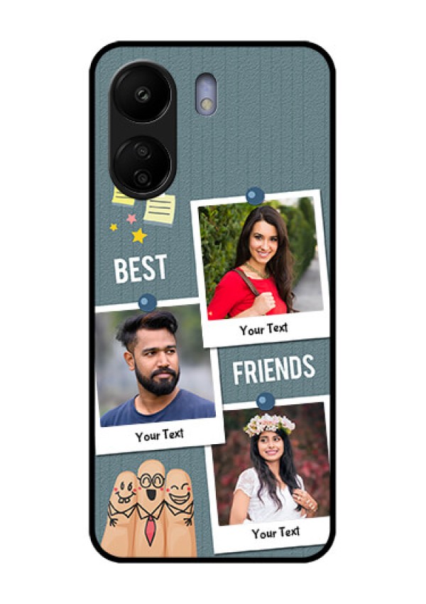 Poco C65 Custom Glass Phone Case - Sticky Frames And Friendship Design