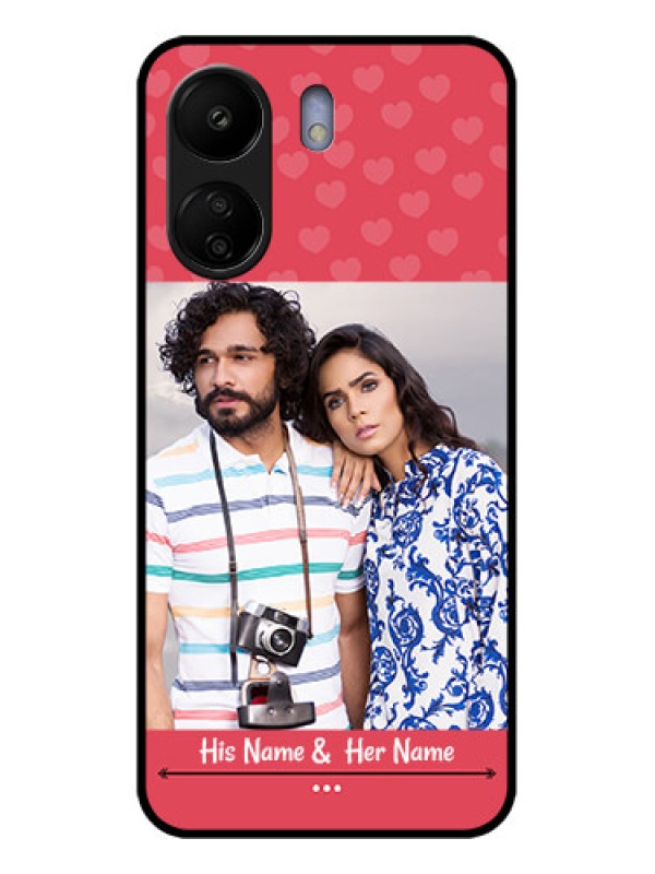 Custom Poco C65 Custom Glass Phone Case - Simple Love Design