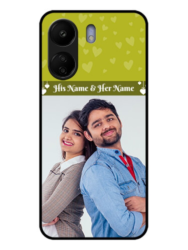 Custom Poco C65 Custom Glass Phone Case - You & Me Heart Design