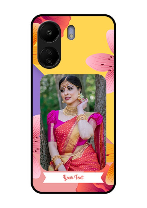 Poco C65 Custom Glass Phone Case - 3 Image With Vintage Floral Design
