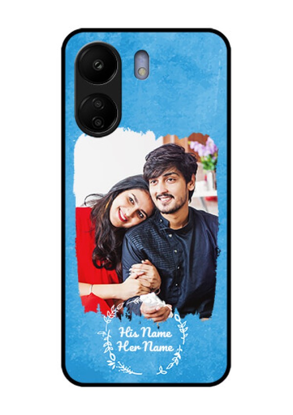 Poco C65 Custom Glass Phone Case - Blue Color Vintage Design