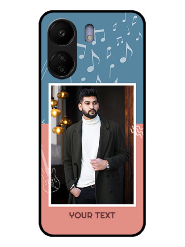 Custom Poco C65 Custom Glass Phone Case - With Color Musical Note Design