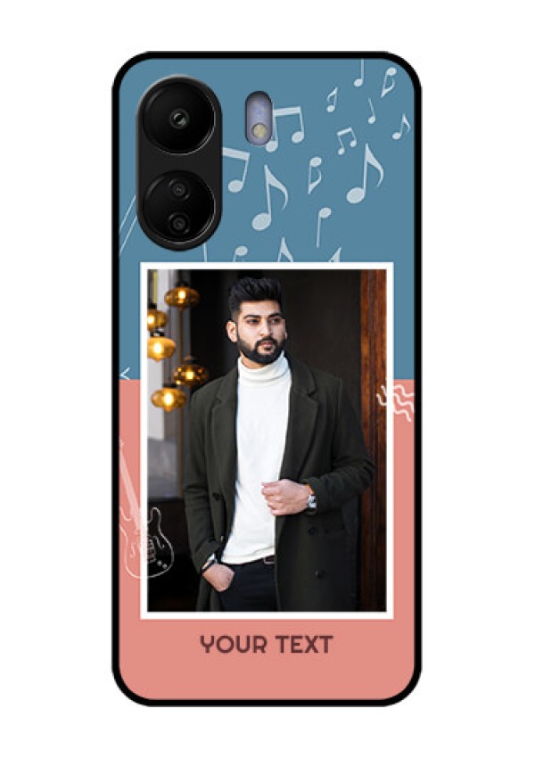 Poco C65 Custom Glass Phone Case - With Color Musical Note Design