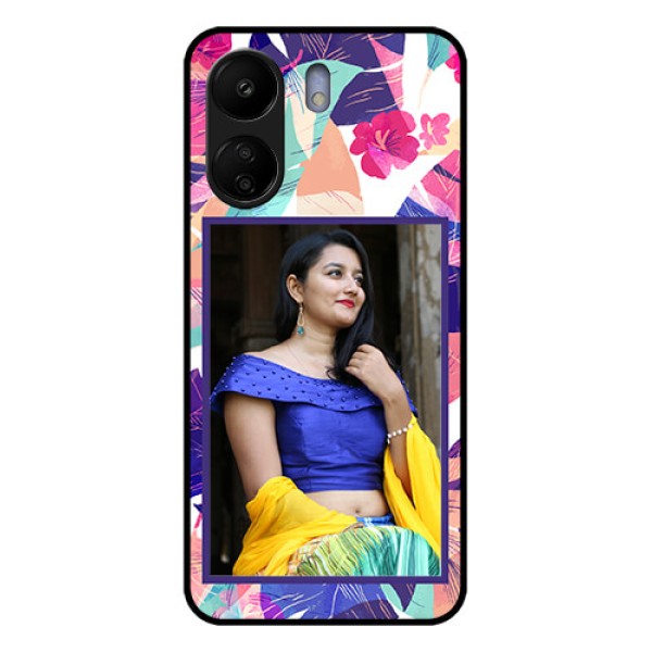 Poco C65 Custom Glass Phone Case - Abstract Floral Design