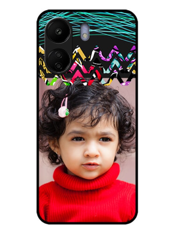 Custom Poco C65 Custom Glass Phone Case - Neon Abstract Design