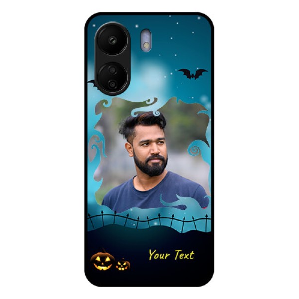 Poco C65 Custom Glass Phone Case - Halloween Frame Design