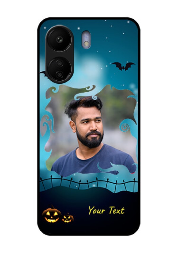 Poco C65 Custom Glass Phone Case - Halloween Frame Design