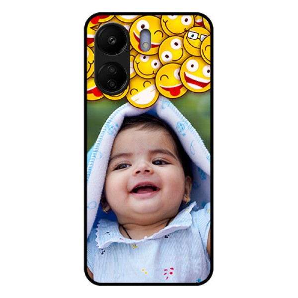 Poco C65 Custom Glass Phone Case - With Smiley Emoji Design