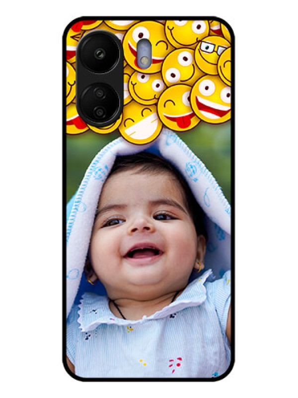 Custom Poco C65 Custom Glass Phone Case - With Smiley Emoji Design