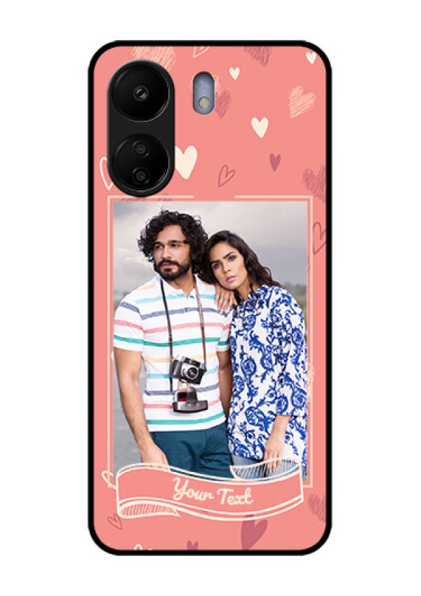 Poco C65 Custom Glass Phone Case - Love Doodle Art Design